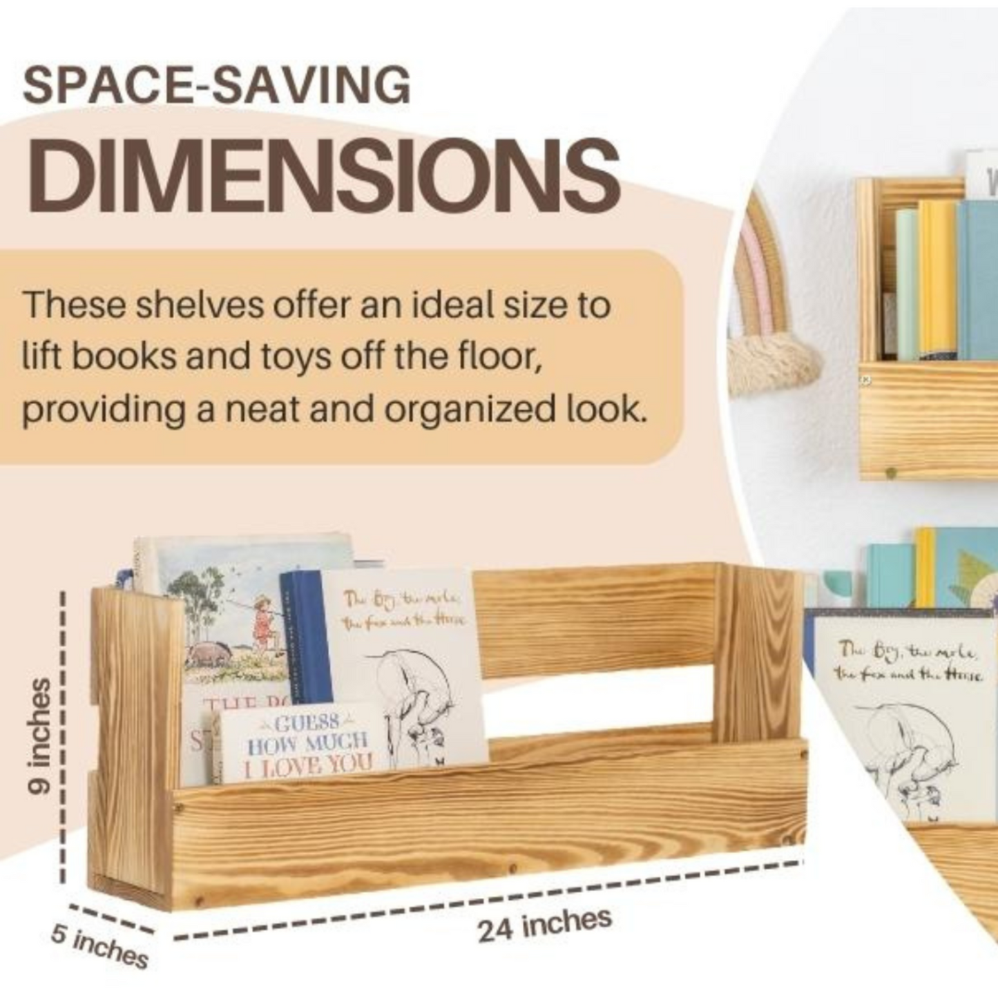 Painted Floating Shelves - Baseball