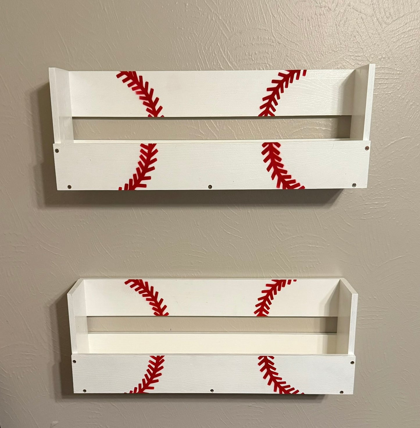 Painted Floating Shelves - Baseball