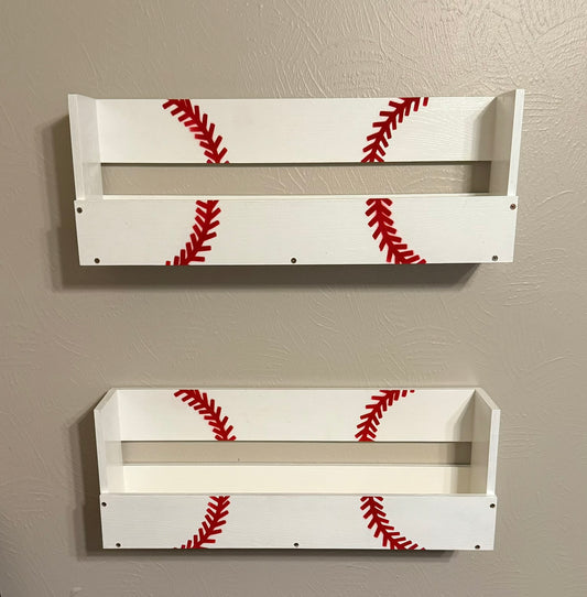 Painted Floating Shelves - Baseball