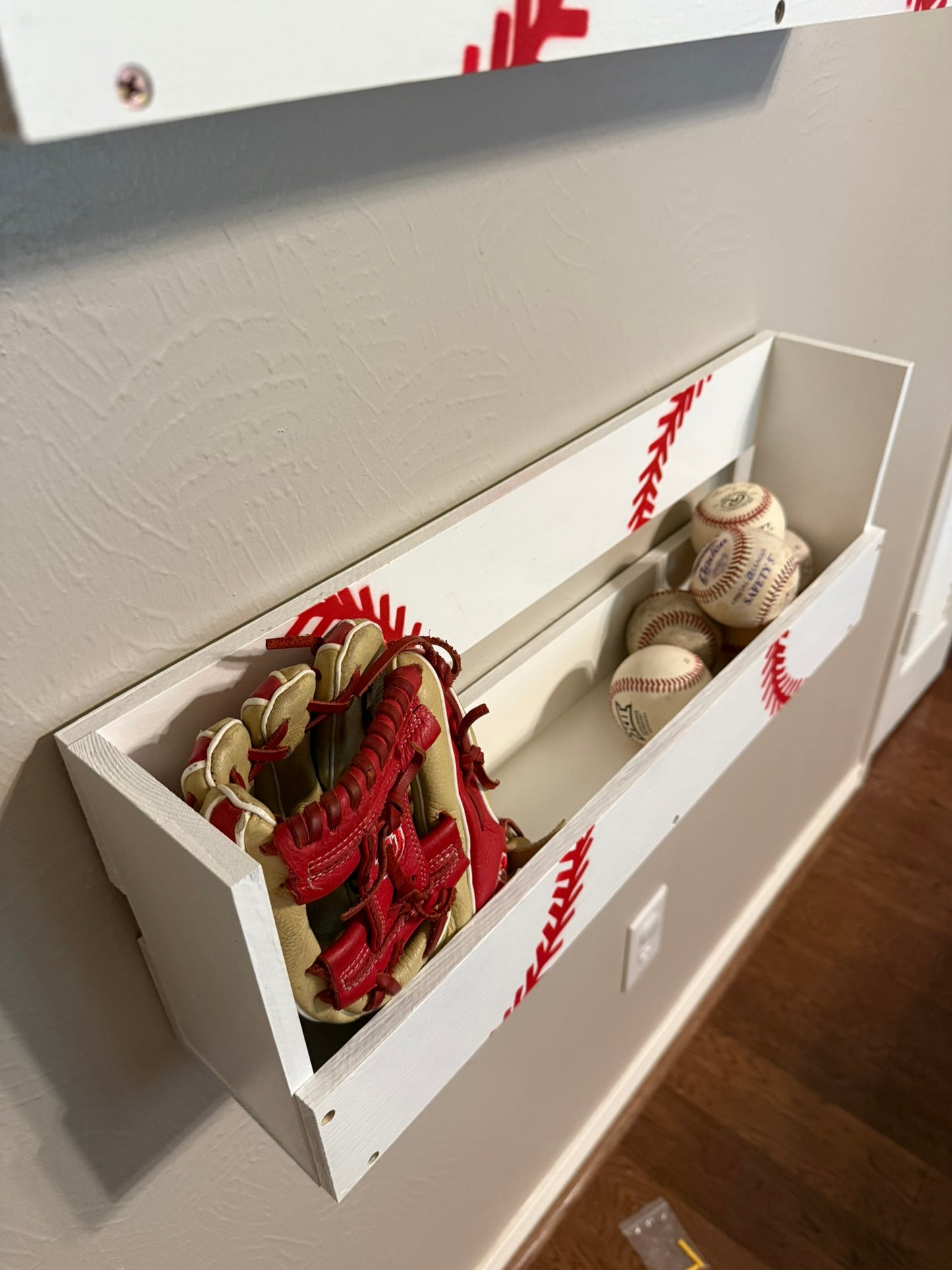 Painted Floating Shelves - Baseball