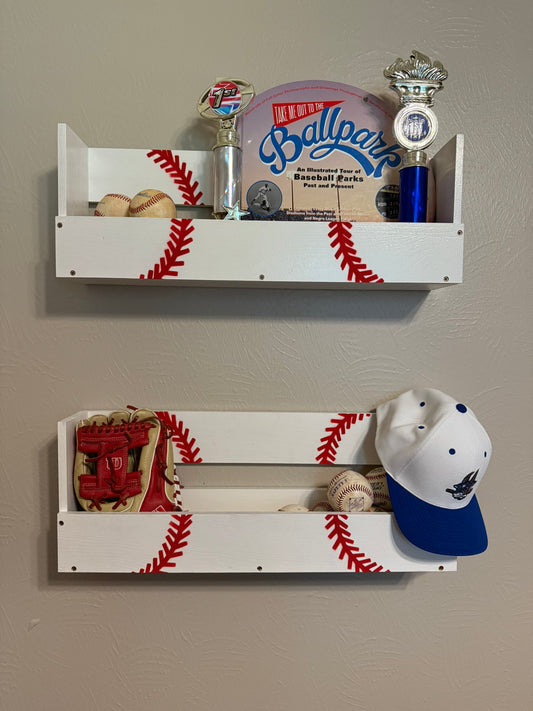 Painted Floating Shelves - Baseball